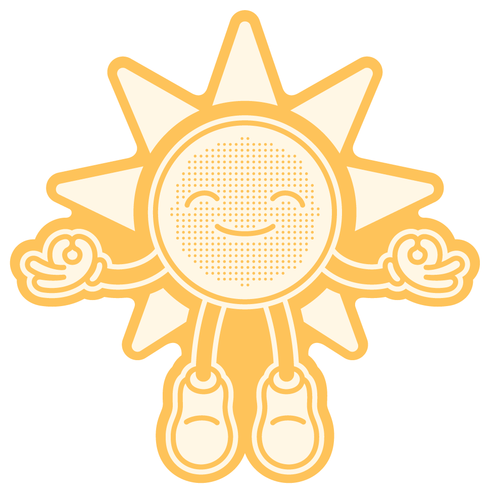 Meditating Sun Vinyl Sticker