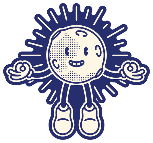 Meditating Moon Vinyl Sticker