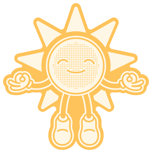 Meditating Sun Vinyl Sticker